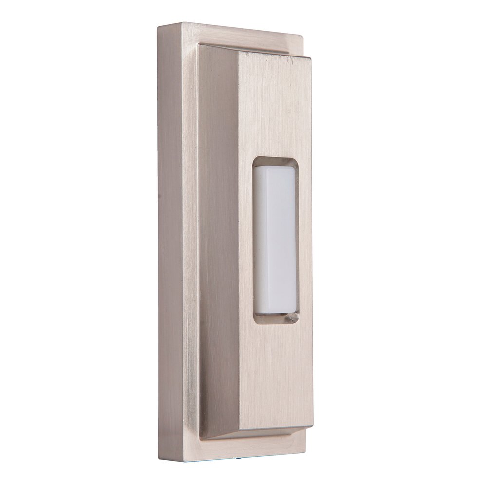 Craftmade Surface Mount Lighted Push Button Door Bell With Beveled Rectangle In Brushed Polished Nickel