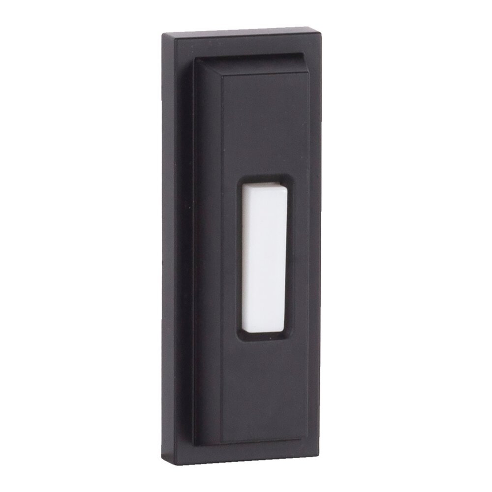 Craftmade Surface Mount Lighted Push Button Door Bell With Beveled Rectangle In Flat Black