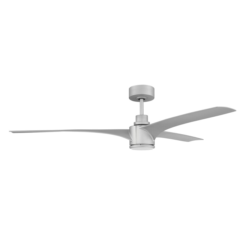 Craftmade 60" Ceiling Fan With Blades Inlcuded And Light Kit Included In Painted Nickel And Frost White Acrylic Fixture