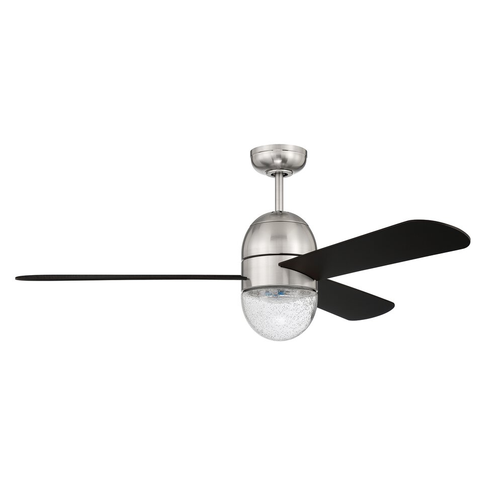 Craftmade 52" Fan In Brushed Polished Nickel And Seeded Glass