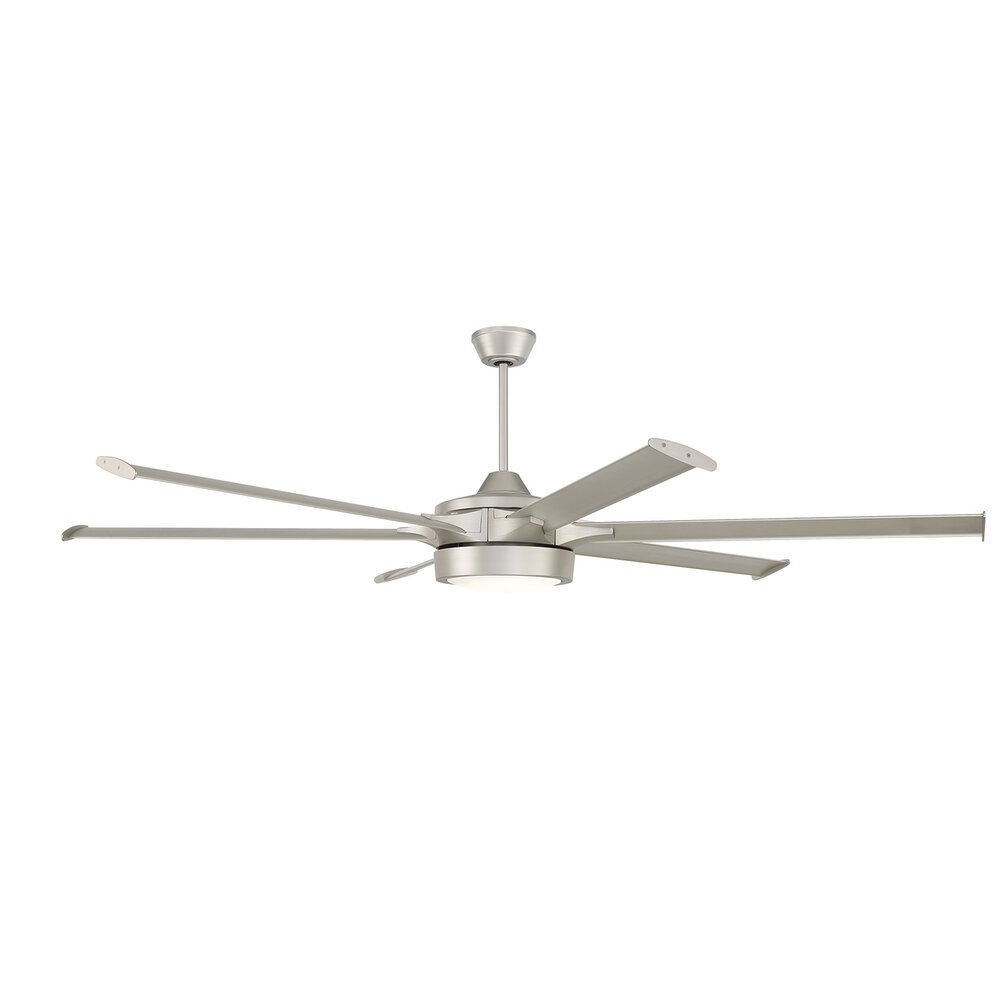 Craftmade 78" Indoor/Outdoor Fan With Blade Light Kit Included In Painted Nickel And Frost White Glass