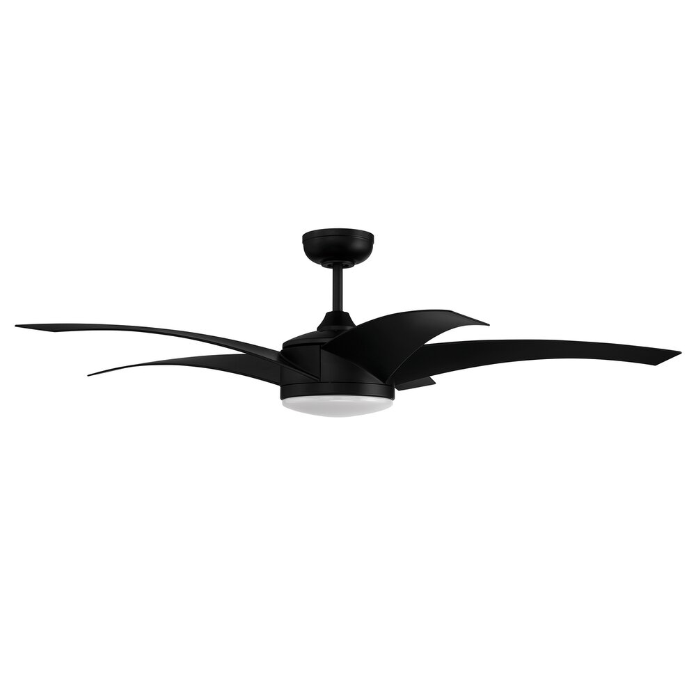 Craftmade 54" Indoor/Outdoor Fan In Flat Black And Frost White Acrylic Fixture