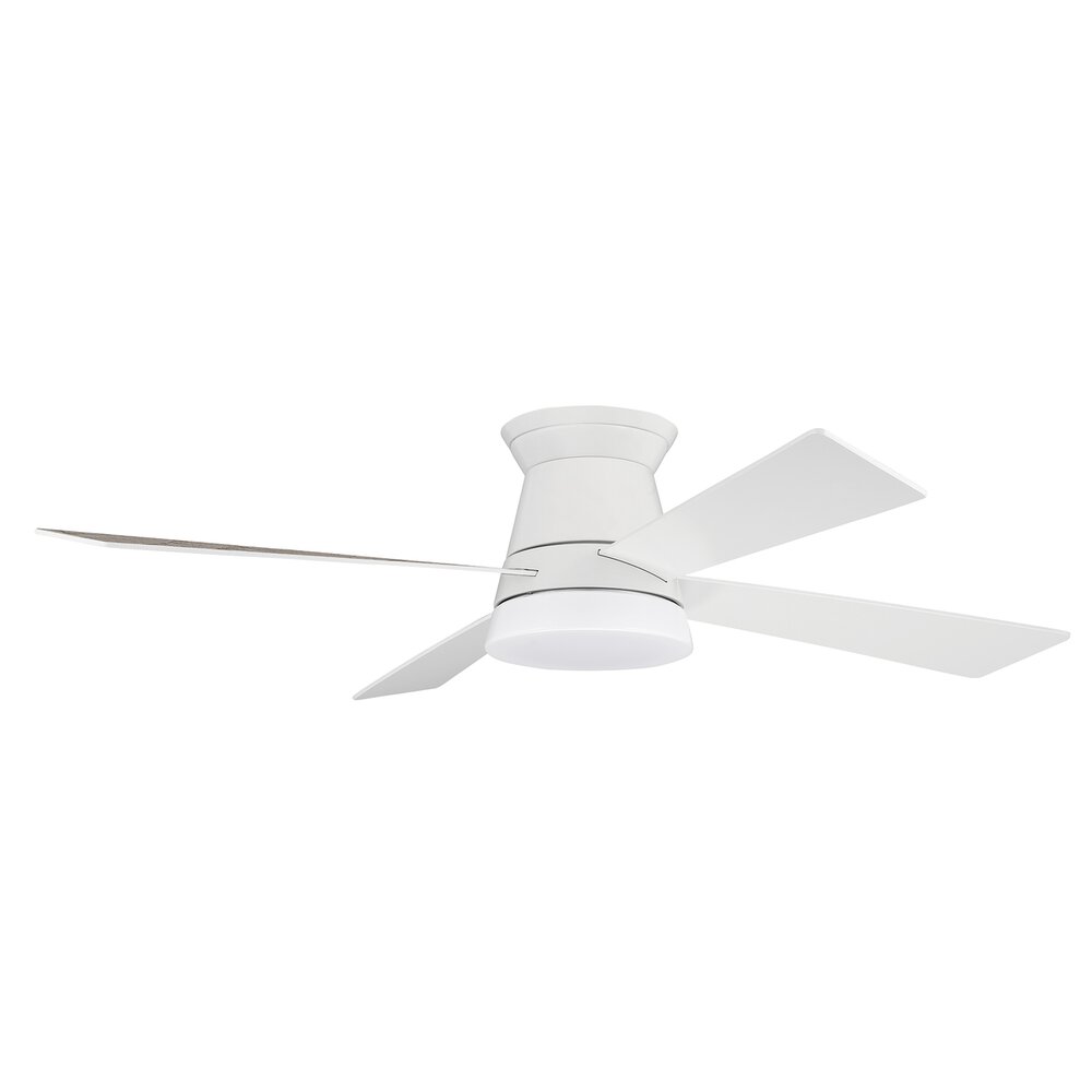 Craftmade 52" Indoor Flushmount Fan With Blades Included In White And Frost White Glass