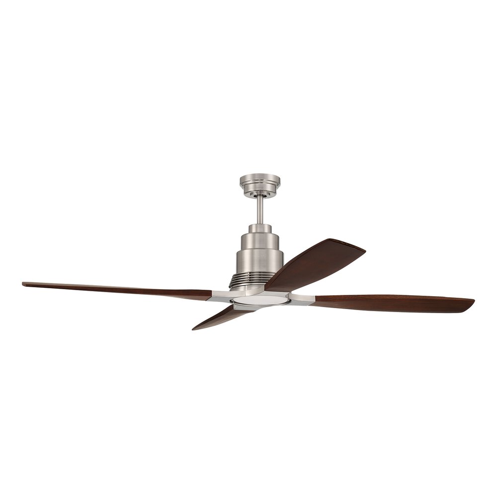 Craftmade 60" Ceiling Fan (Blades Included) In Brushed Polished Nickel And Frost White Glass