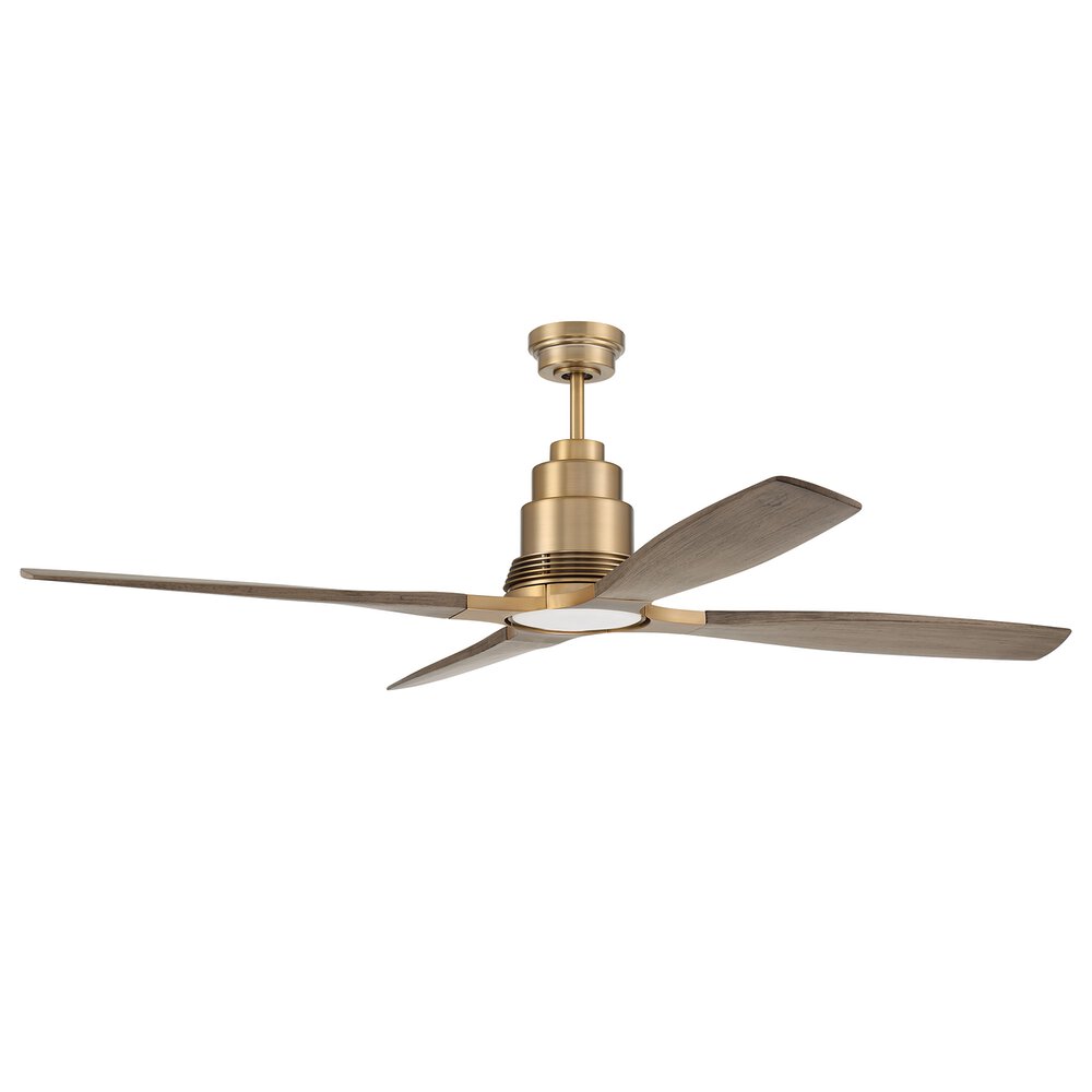 Craftmade 60" Ceiling Fan (Blades Included) In Satin Brass And Frost White Glass