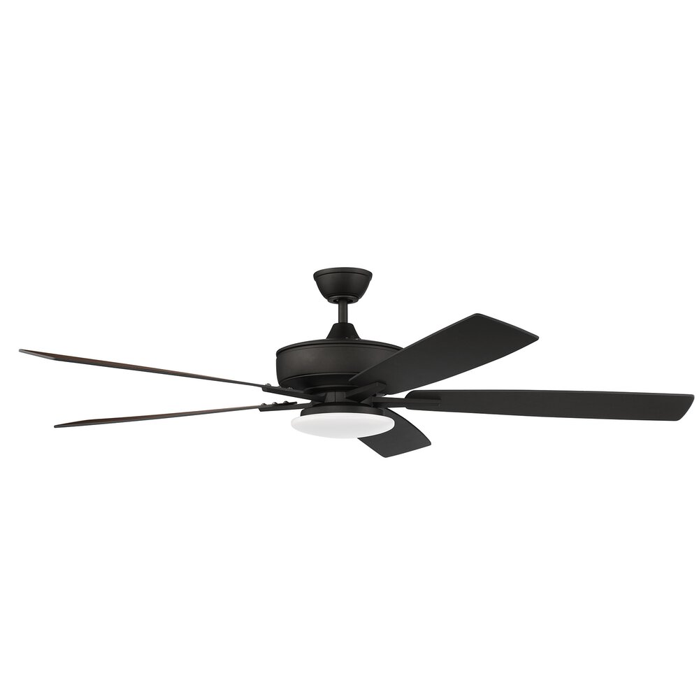 Craftmade 60" Super Pro Fan With Low Profile Light Kit And Blades In Espresso And Frost White Acrylic Fixture