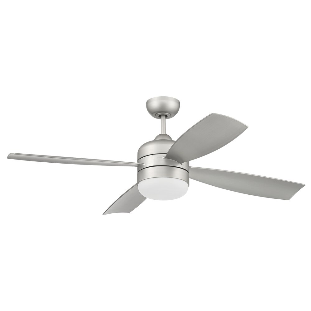 Craftmade 52" Ceiling Fan (Blades Included) In Painted Nickel And Frost White Acrylic Fixture