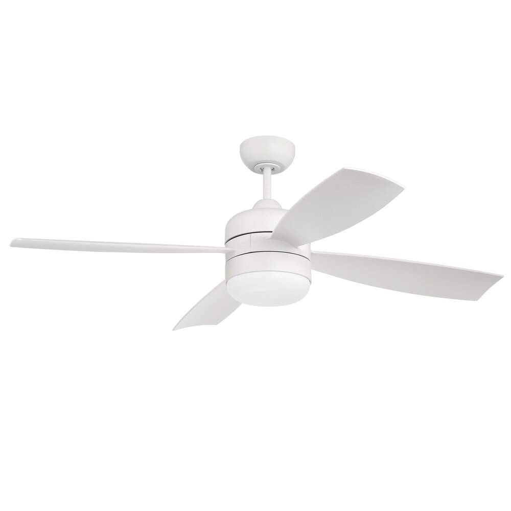 Craftmade 52" Ceiling Fan (Blades Included) In White And Frost White Acrylic Fixture