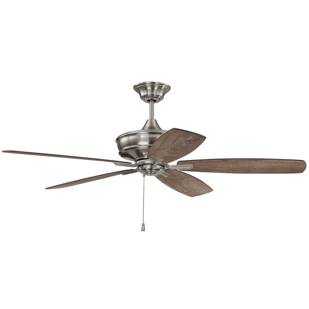 Craftmade 56" Ceiling Fan With Blades And Light Kit In Brushed Polished Nickel