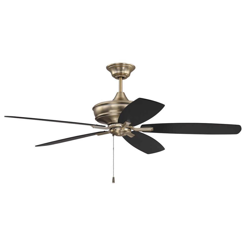 Craftmade 56" Ceiling Fan With Blades And Light Kit In Satin Brass
