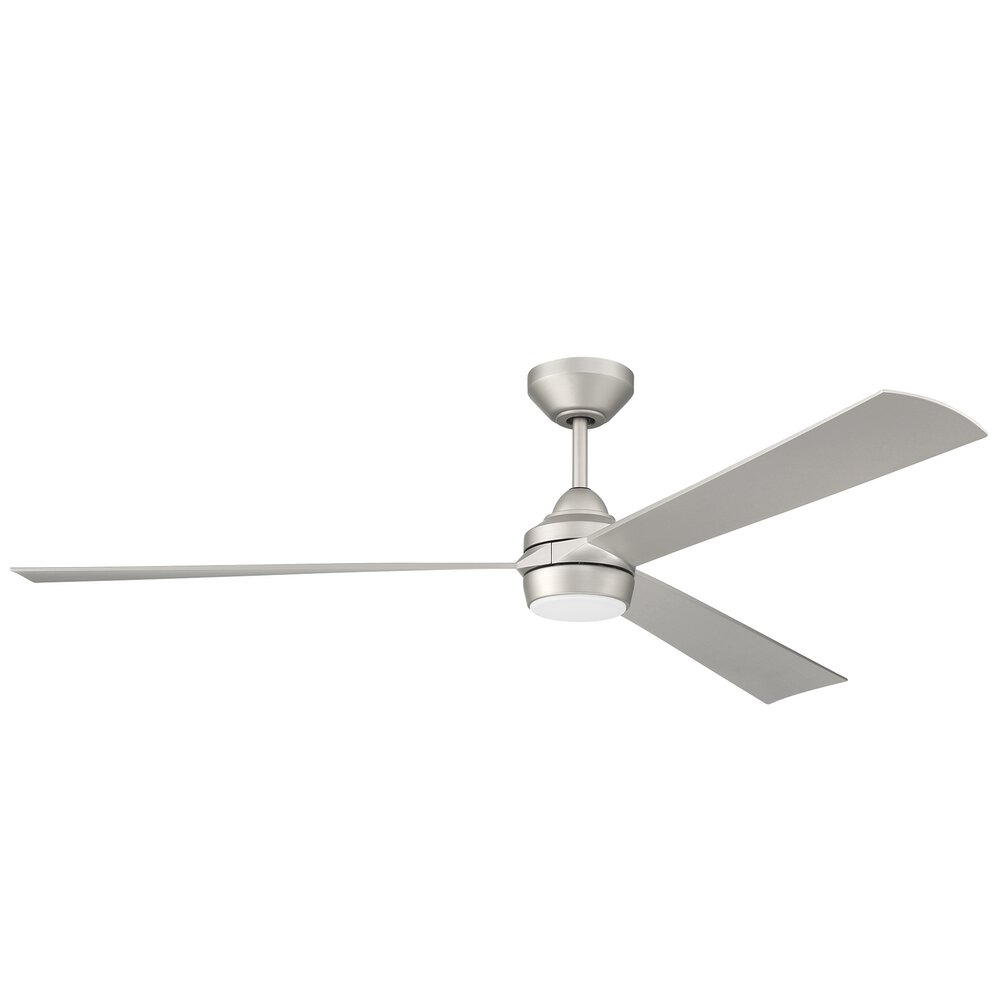 Craftmade 60" Ceiling Fan (Blades Included) In Painted Nickel And Frost White Acrylic Fixture