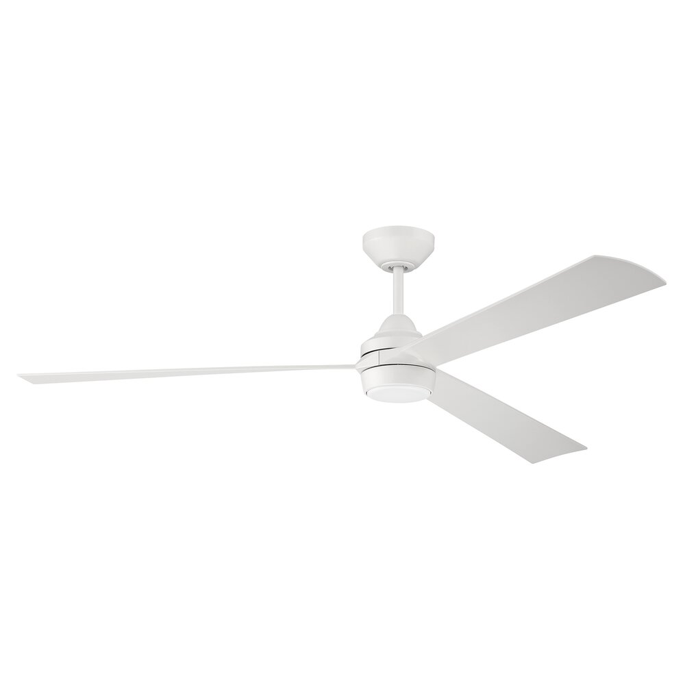 Craftmade 60" Ceiling Fan (Blades Included) In White And Frost White Acrylic Fixture