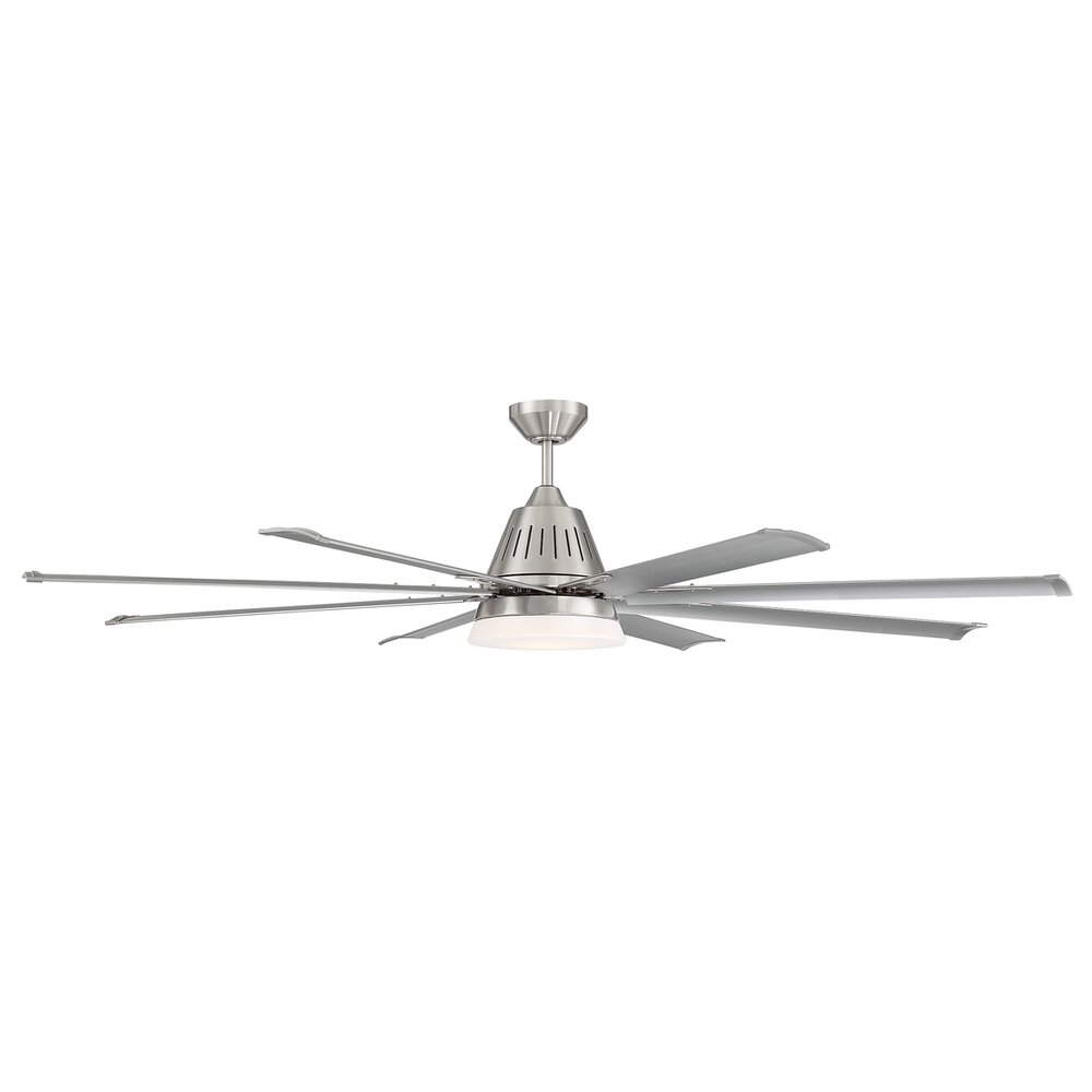 Craftmade 72" Fan In Brushed Polished Nickel And Frost White Glass