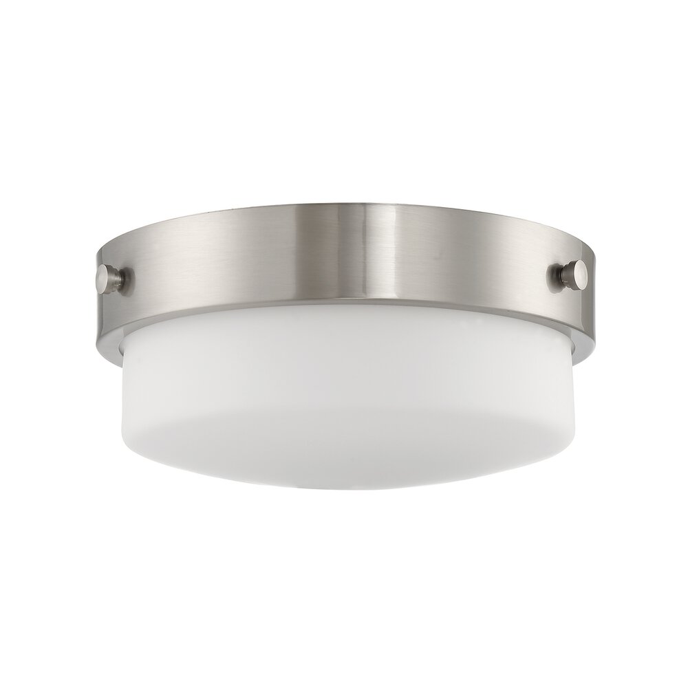 Craftmade 13.75" 2 Light Flushmount In Brushed Polished Nickel And Frost White Glass
