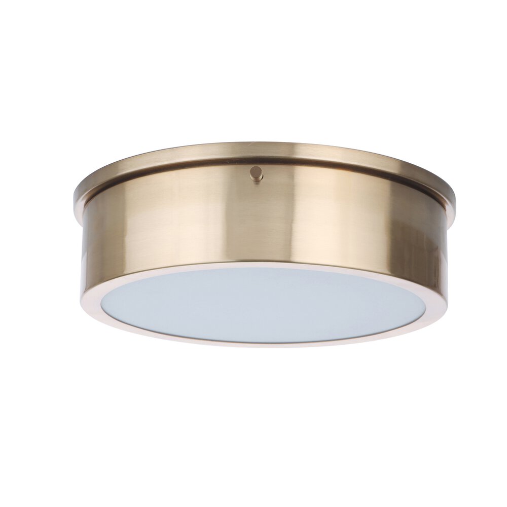 Craftmade 11" Led Flushmount In Satin Brass And Frosted Acrylic Fixture