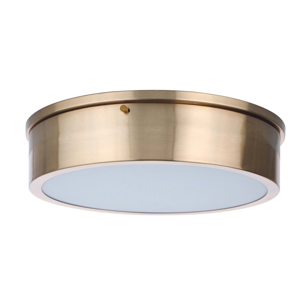 Craftmade 13" Led Flushmount In Satin Brass And Frosted Acrylic Fixture