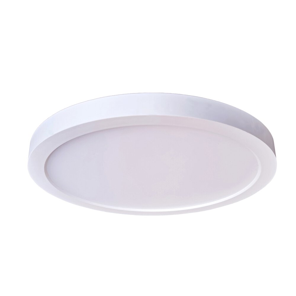 Craftmade 9" Led Slim Line Flushmount In White And Frosted Acrylic Fixture
