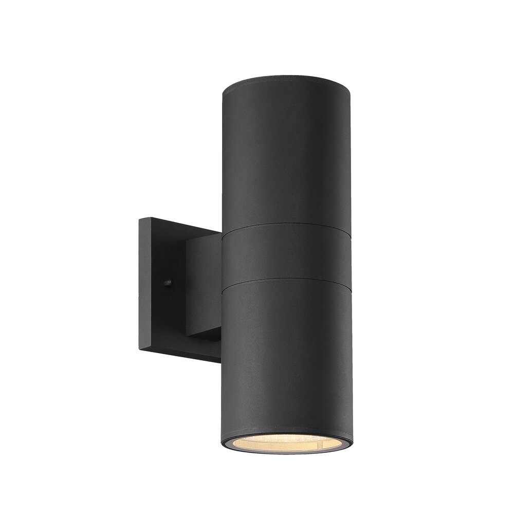 Craftmade Led Up And Down Light Wall Mount In Matte Black And Clear Glass