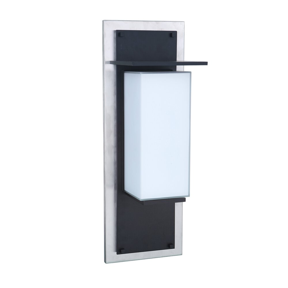 Craftmade Medium Led Outdoor Pocket Lantern In Stainless Steel / Midnight And Frost White Glass
