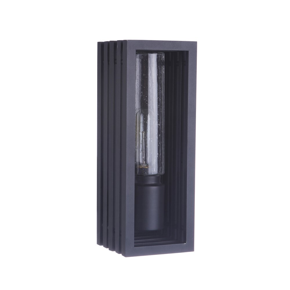 Craftmade Small 1 Light Outdoor Lantern In Matte Black And Seeded Glass