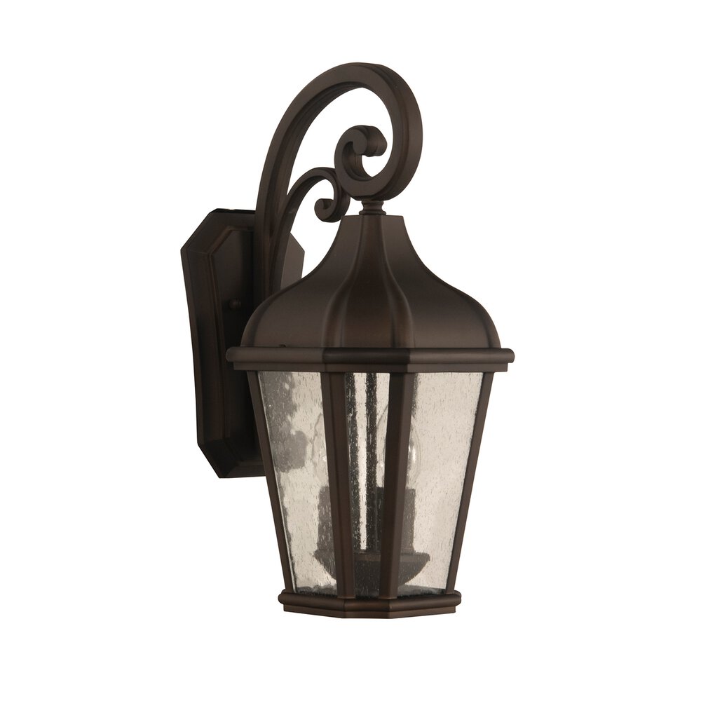 Craftmade Large 3 Light Outdoor Lantern In Dark Coffee And Seeded Glass