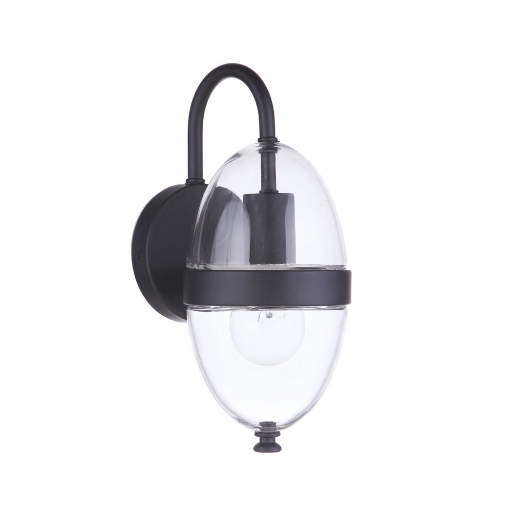 Craftmade 1 Light Small Outdoor Wall Mount In Midnight And Clear Glass