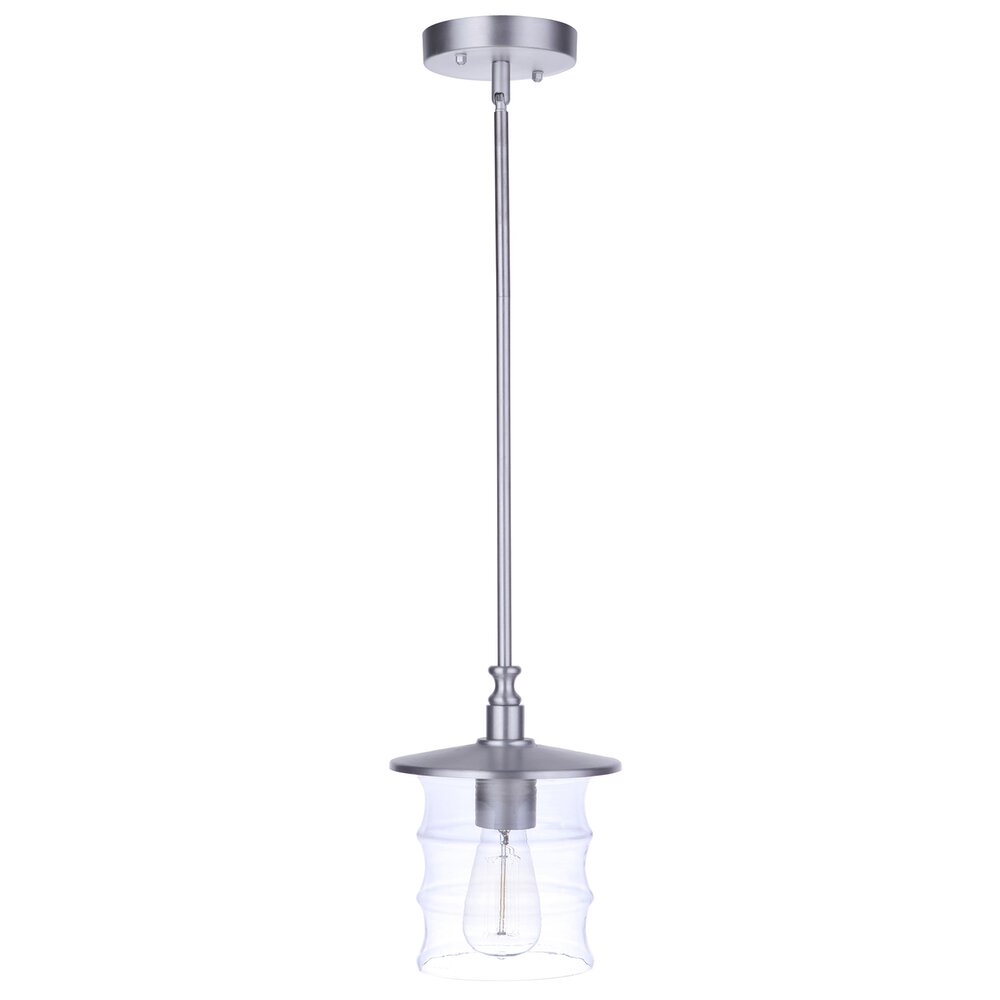 Craftmade 1 Light Outdoor Pendant In Satin Aluminum And Clear Glass