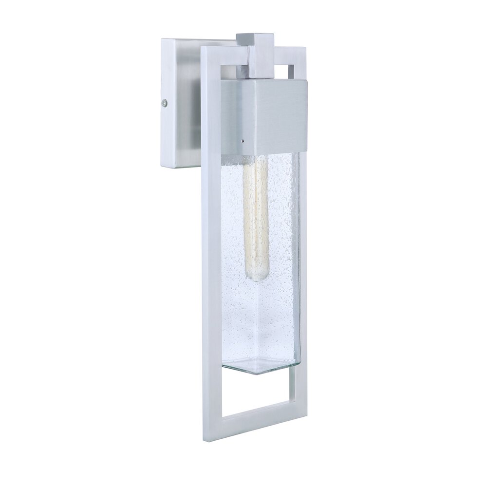 Craftmade Small 1 Light Wall Mount In Satin Aluminum And Seeded Glass