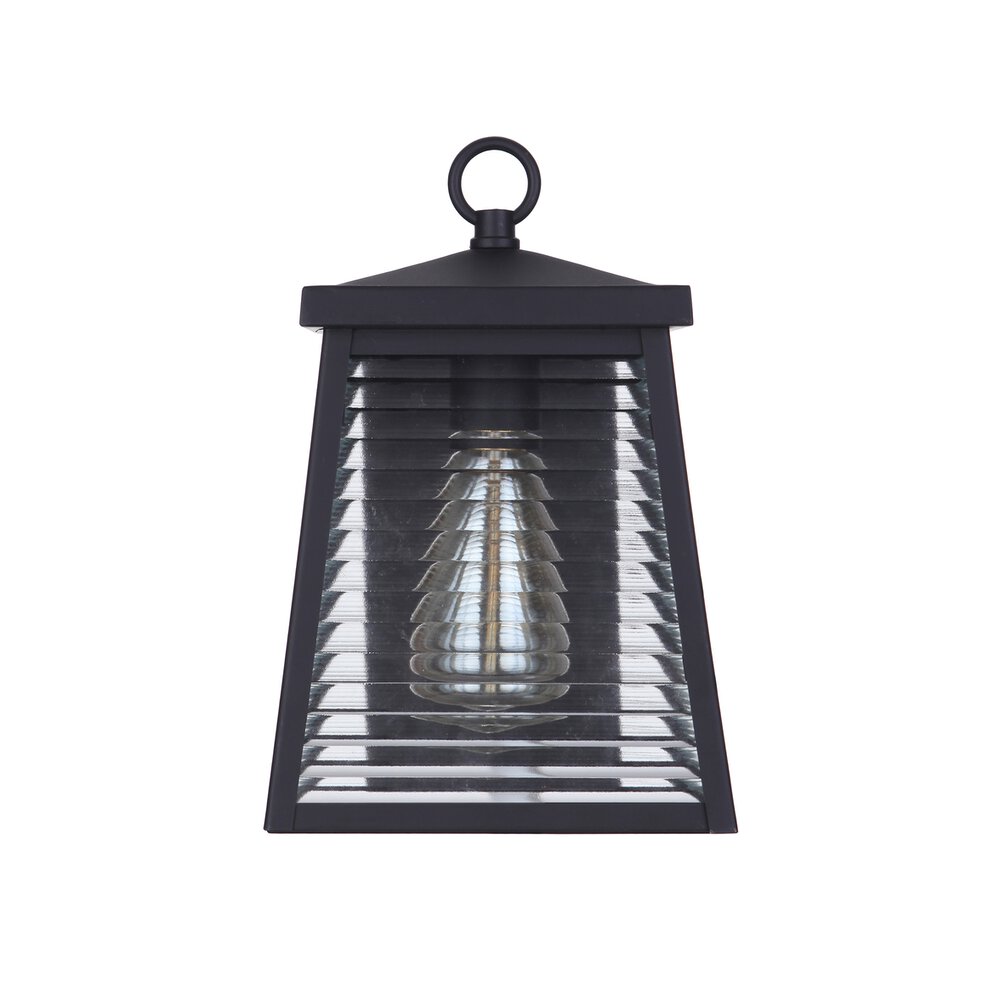 Craftmade 1 Light Small Outdoor Wall Mount In Midnight And Shiplap Glass