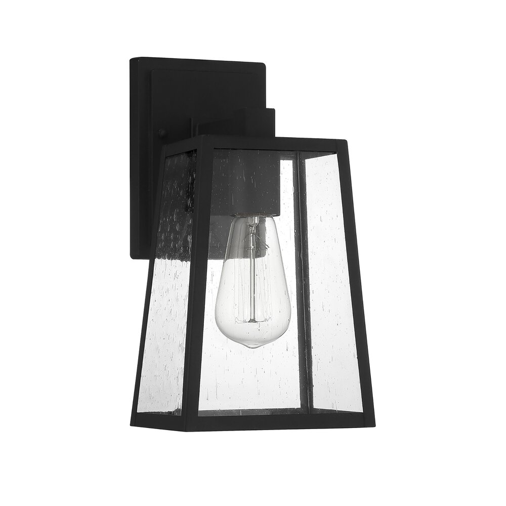 Craftmade 1 Light Medium Wall Mount In Matte Black And Seeded Glass