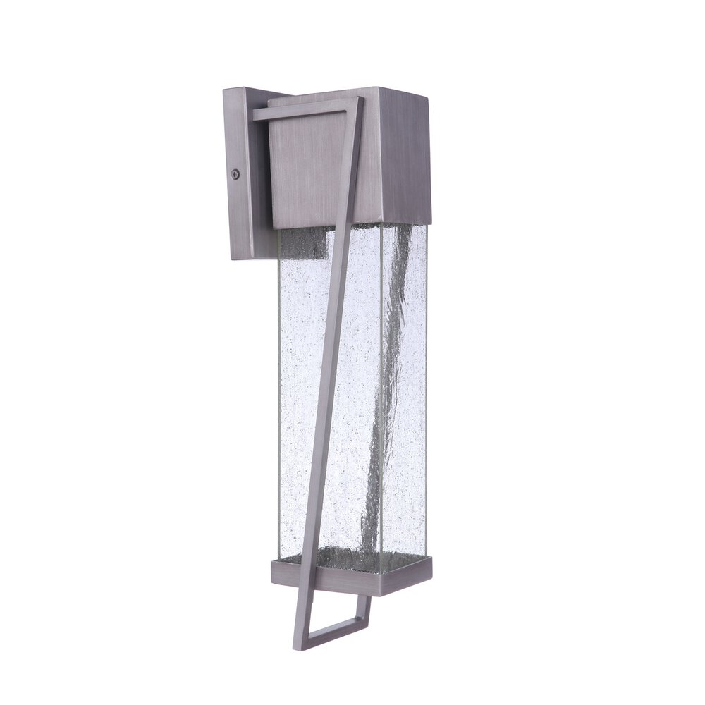 Craftmade Outdoor Lantern Led Light In Brushed Titanium And Seeded Glass