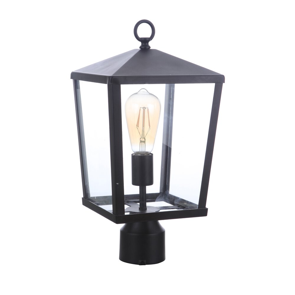 Craftmade Outdoor Post 1 Light In Midnight And Clear Glass