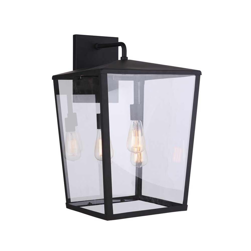 Craftmade Outdoor Lantern 3 Light In Midnight And Clear Glass