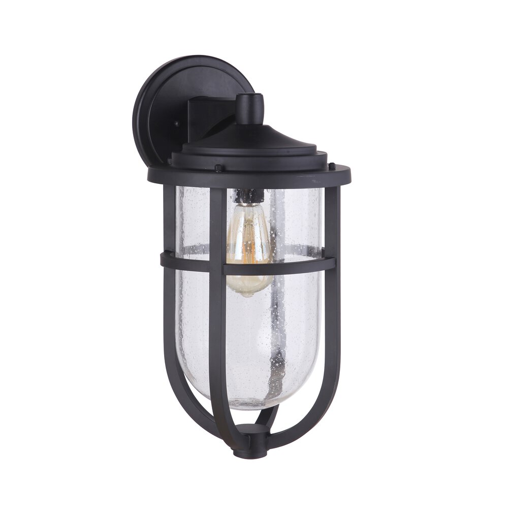 Craftmade Outdoor Lantern 1 Light In Midnight And Seeded Glass