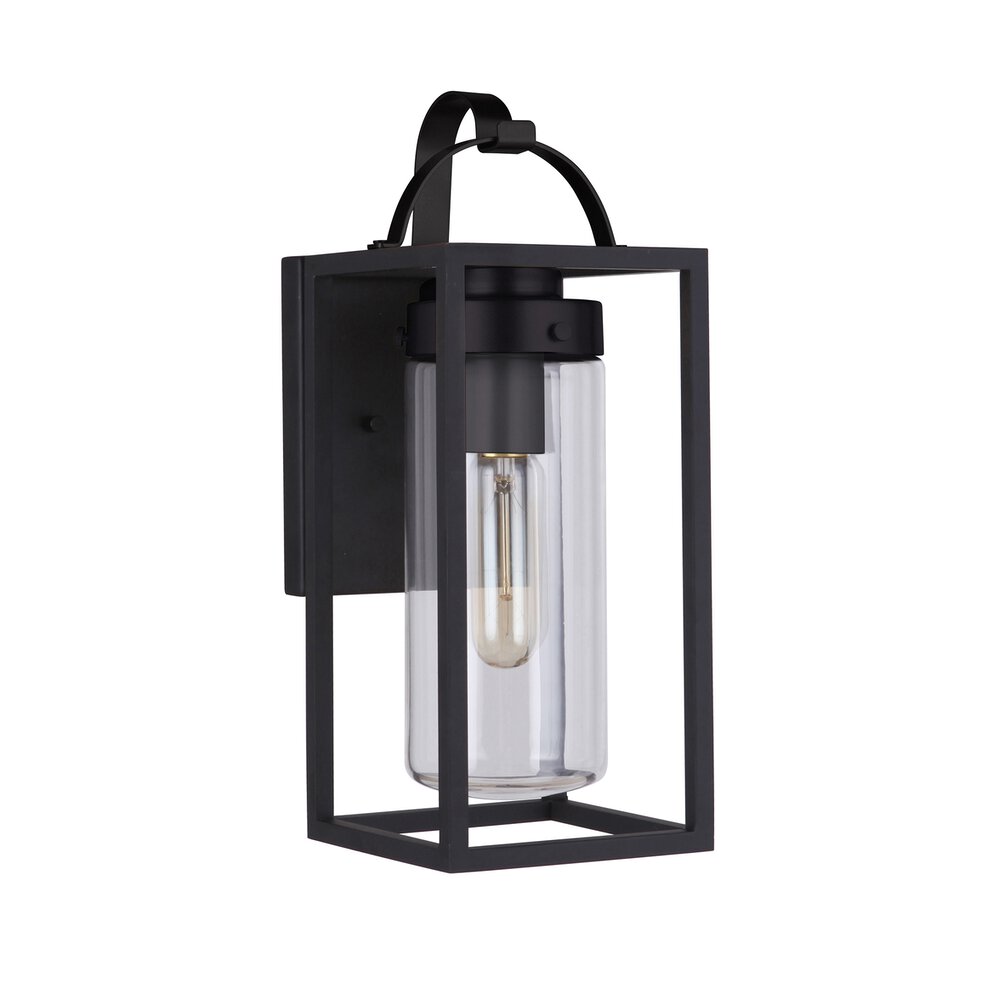 Craftmade Small 1 Light Outdoor Wall Lantern In Midnight And Clear Glass