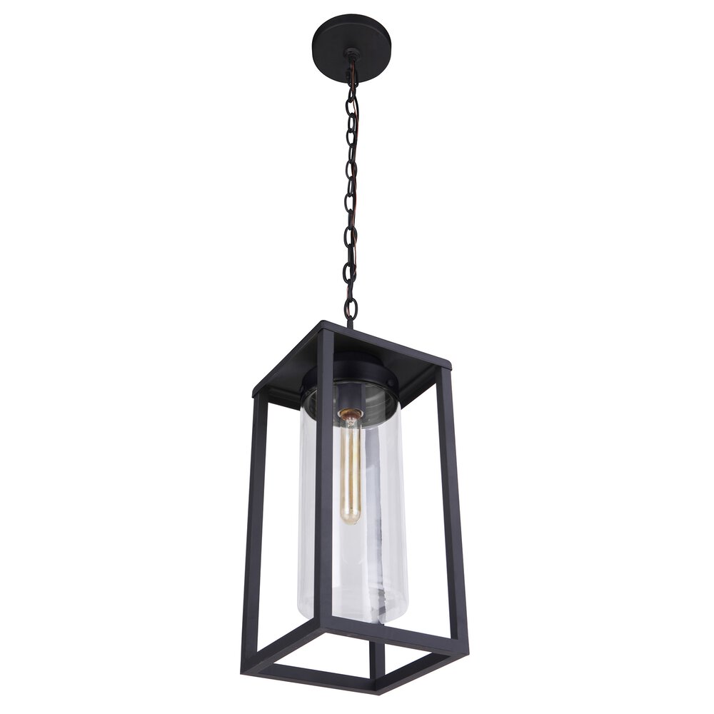 Craftmade Outdoor 1 Light Pendant In Midnight And Clear Glass