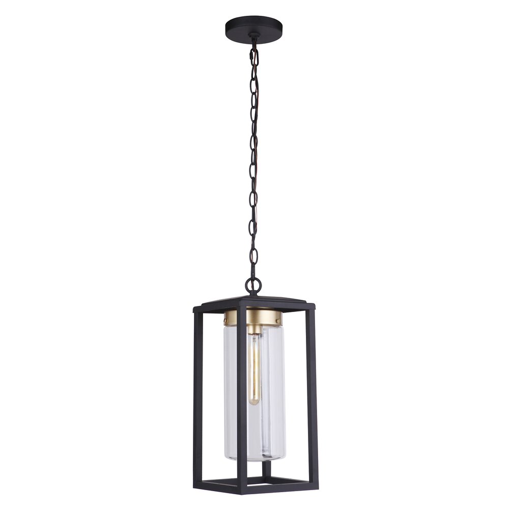 Craftmade Outdoor Pendant In Midnight Satin Brass And Clear Glass
