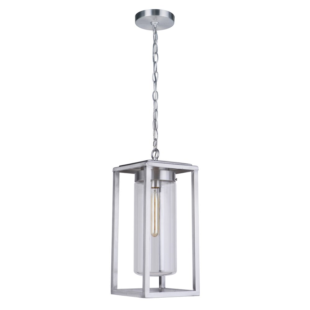 Craftmade Outdoor Pendant In Satin Aluminum And Clear Glass
