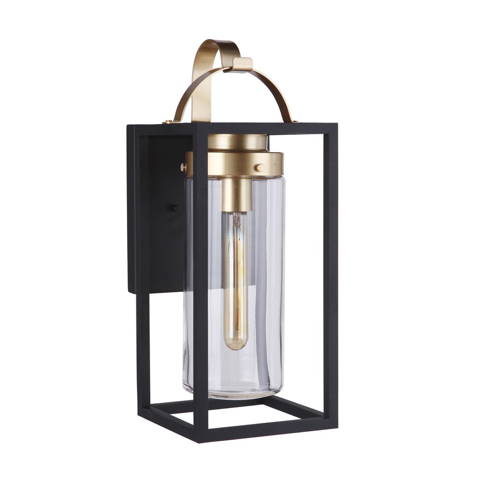Craftmade Outdoor Lantern In Midnight Satin Brass And Clear Glass