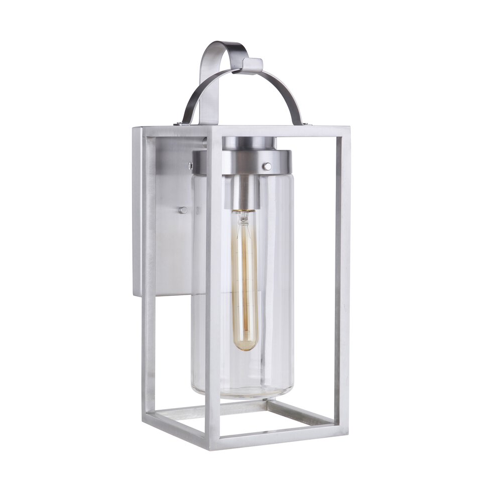 Craftmade Outdoor Lantern In Satin Aluminum And Clear Glass
