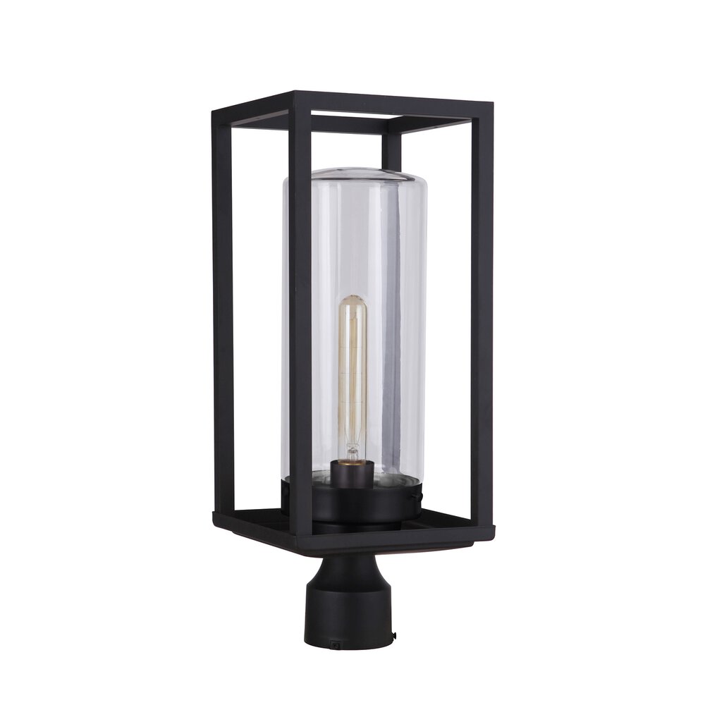 Craftmade Outdoor 1 Light Post Light In Midnight And Clear Glass