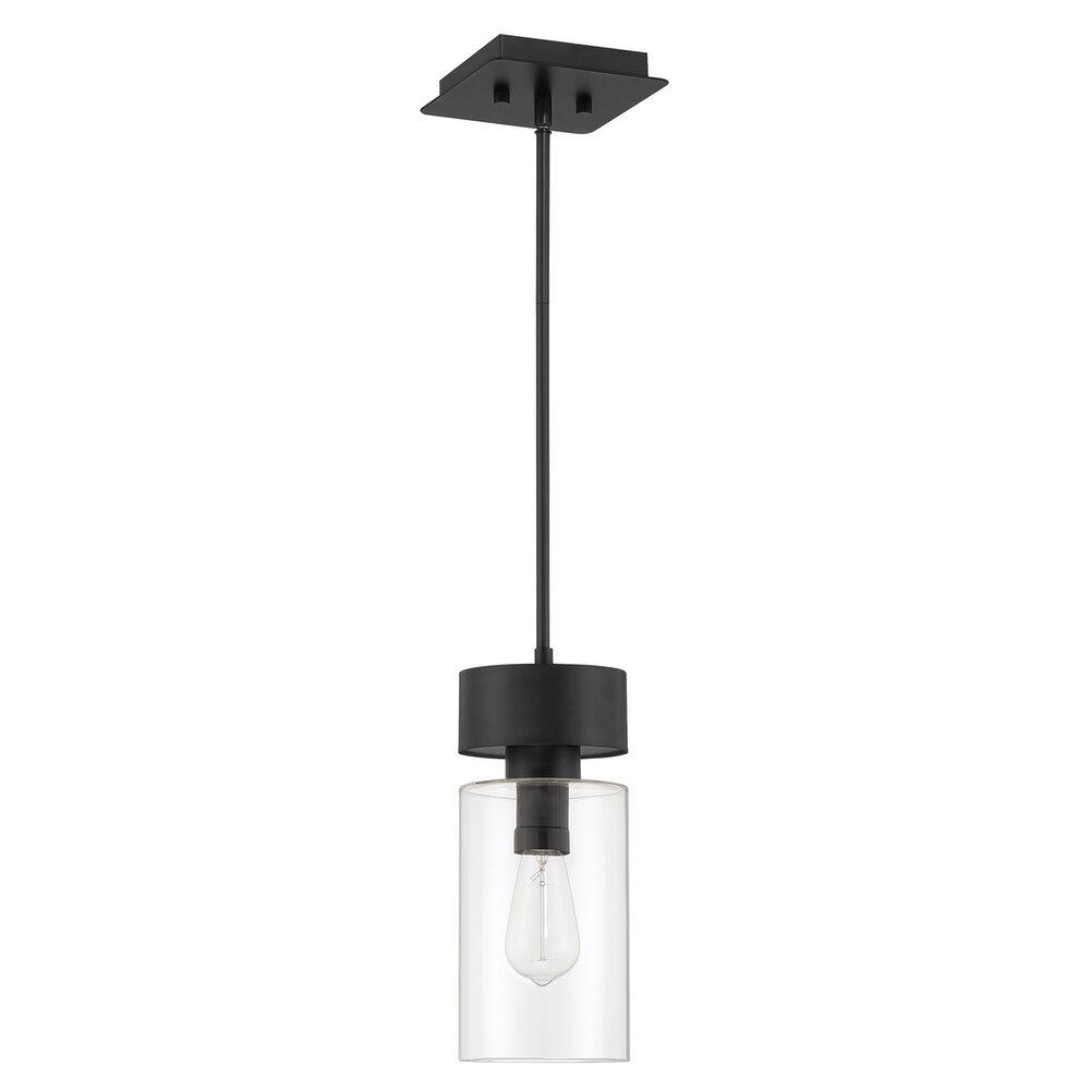 Craftmade 1 Light Outdoor Pendant In Midnight And Clear Glass
