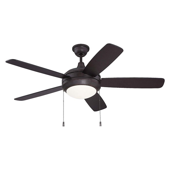 Craftmade 52" Ceiling Fan in Oiled Bronze Gilded with Walnut/Oiled Bronze Blades and White Frost Glass