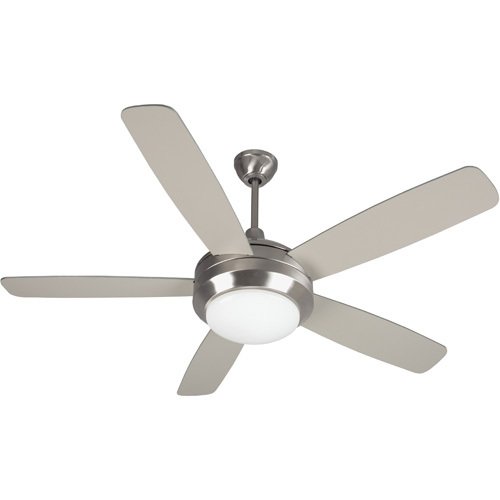 Craftmade 52" Ceiling Fan in Stainless Steel with Custom Blades and Integrated Light Kit