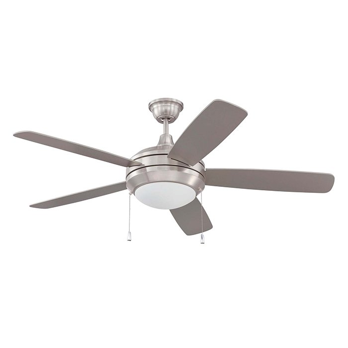Craftmade 52" Ceiling Fan with Blades Included in Stainless Steel with Matte Opal Glass