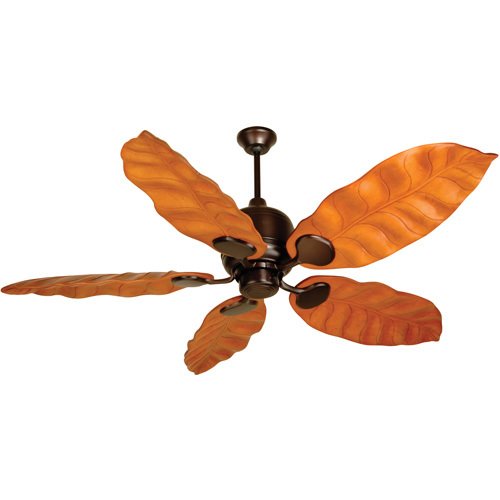 Craftmade 58" Ceiling Fan in Oiled Bronze with Tropic Isle Blades in Honey Oak