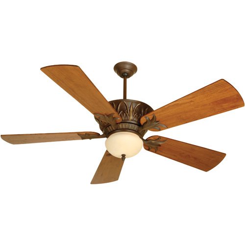 Craftmade 54" Ceiling Fan in Aged Bronze with Premier Blades in Distressed Teak and Optional Light Kit