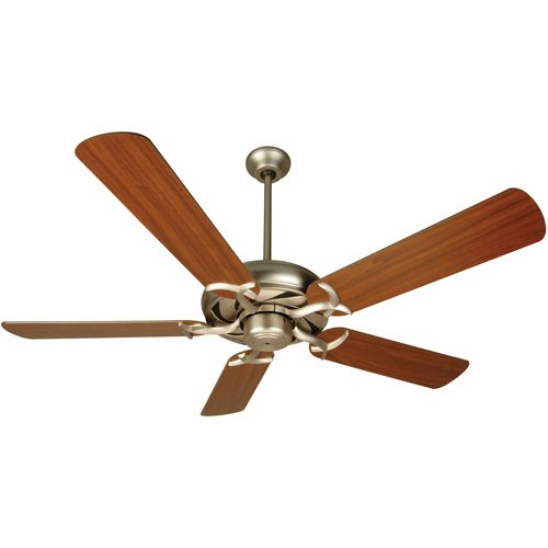 Craftmade 52" Ceiling Fan in Brushed Nickel with Plus Blades in Walnut