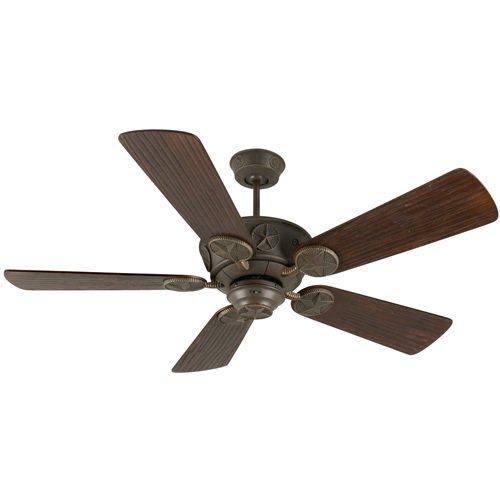Craftmade 54" Ceiling Fan in Aged Bronze with Premier Blades in Hand Scraped Walnut