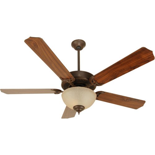Craftmade 52" CD Ceiling Fan in Aged Bronze with Contractor Blades in Walnut and Light Kit
